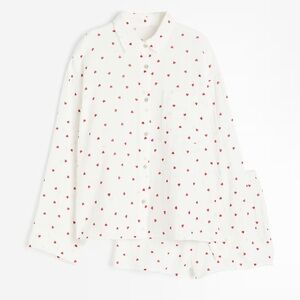 H&M Valentine’s Day Heart Pajamas Shirt Short Set